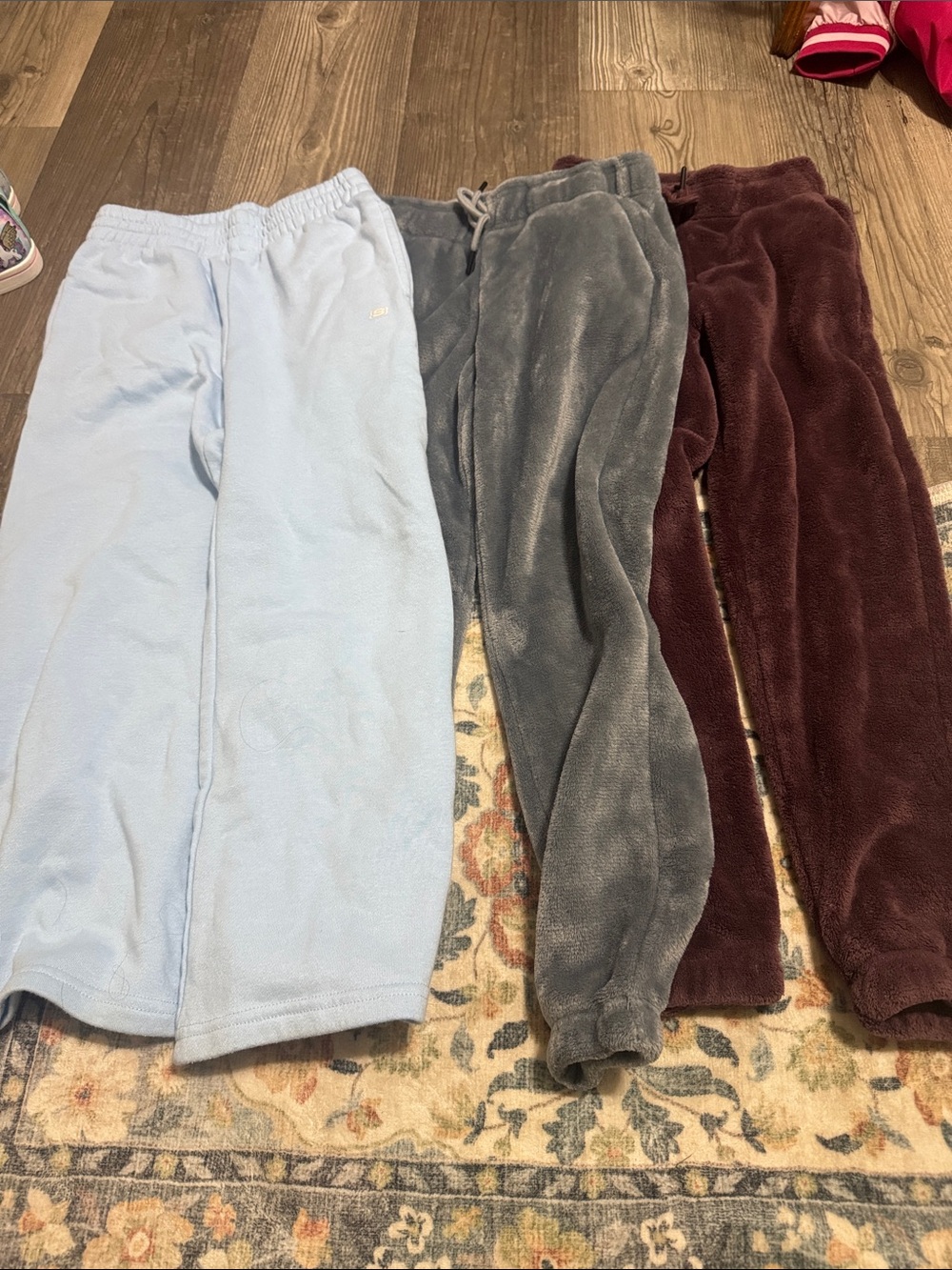 Skechers Kids Plush Joggers - Light Blue, Gray, Burgundy
